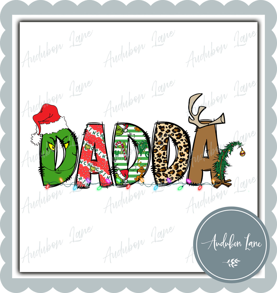 Dadda Meany Greeny Christmas Words Print Ready To Press DTF Transfer