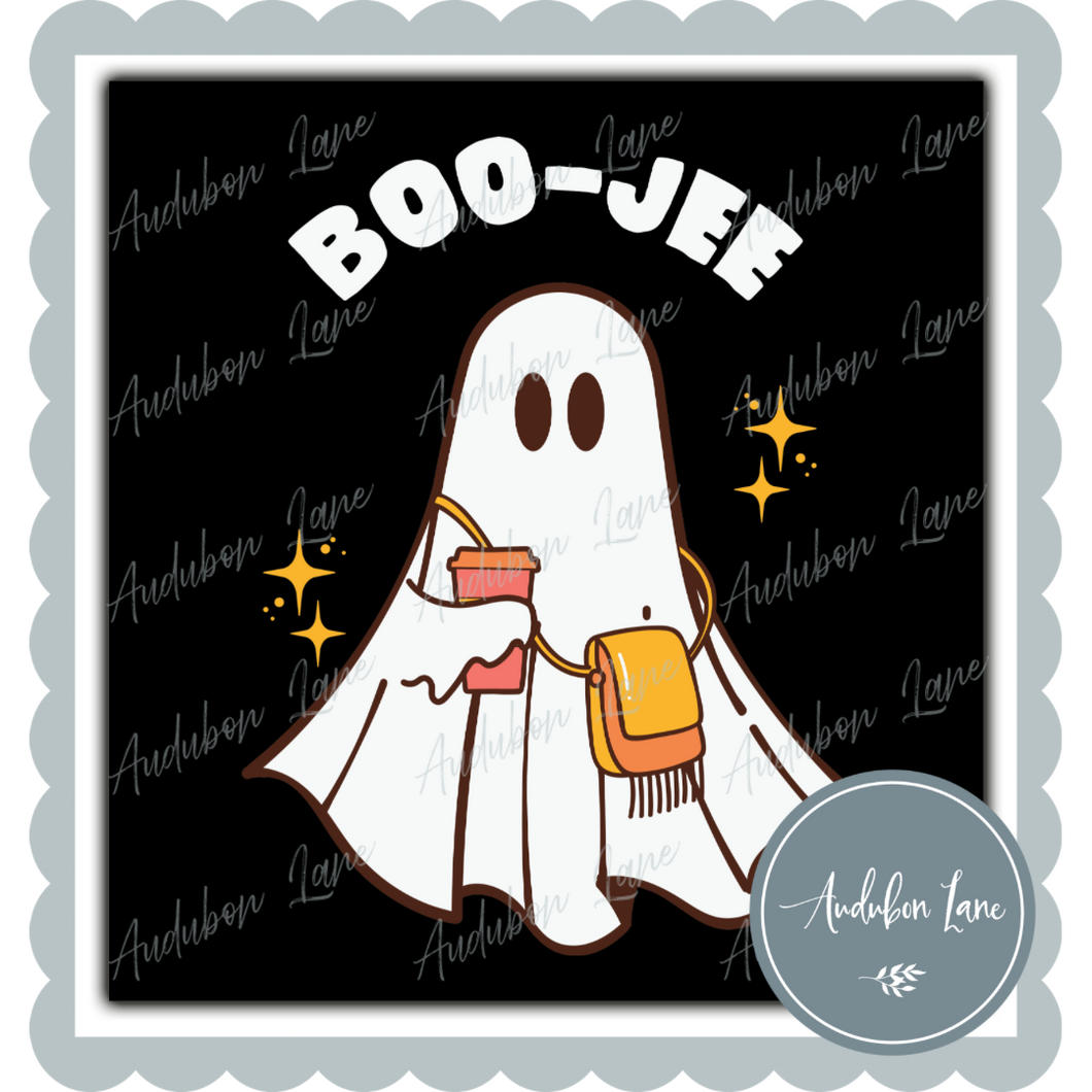 Halloween Boojee Ghost Version 2 with a Stanley Cup Ready To Press DTF Transfer