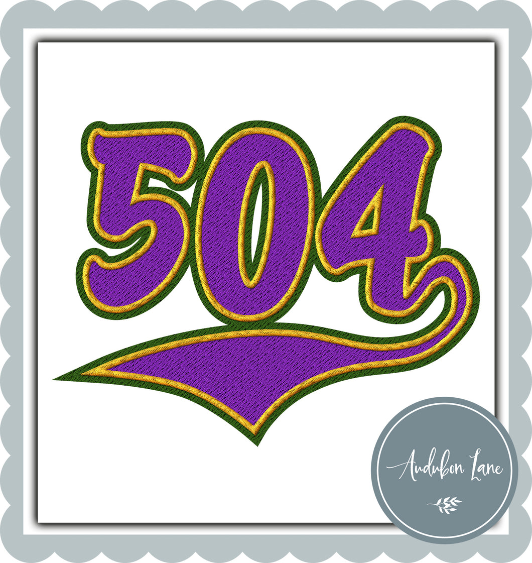 504 Faux Purple and Yellow and Green Embroidery Patch Customs Available On Request