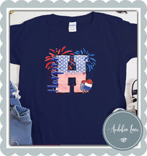 Load image into Gallery viewer, Personalized American Flag Doodle Letter With Name And Popcicles
