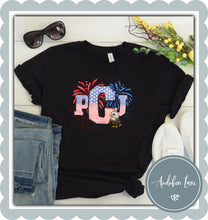 Load image into Gallery viewer, Personalized Monogram American Flag Doodle Letters With Eagle
