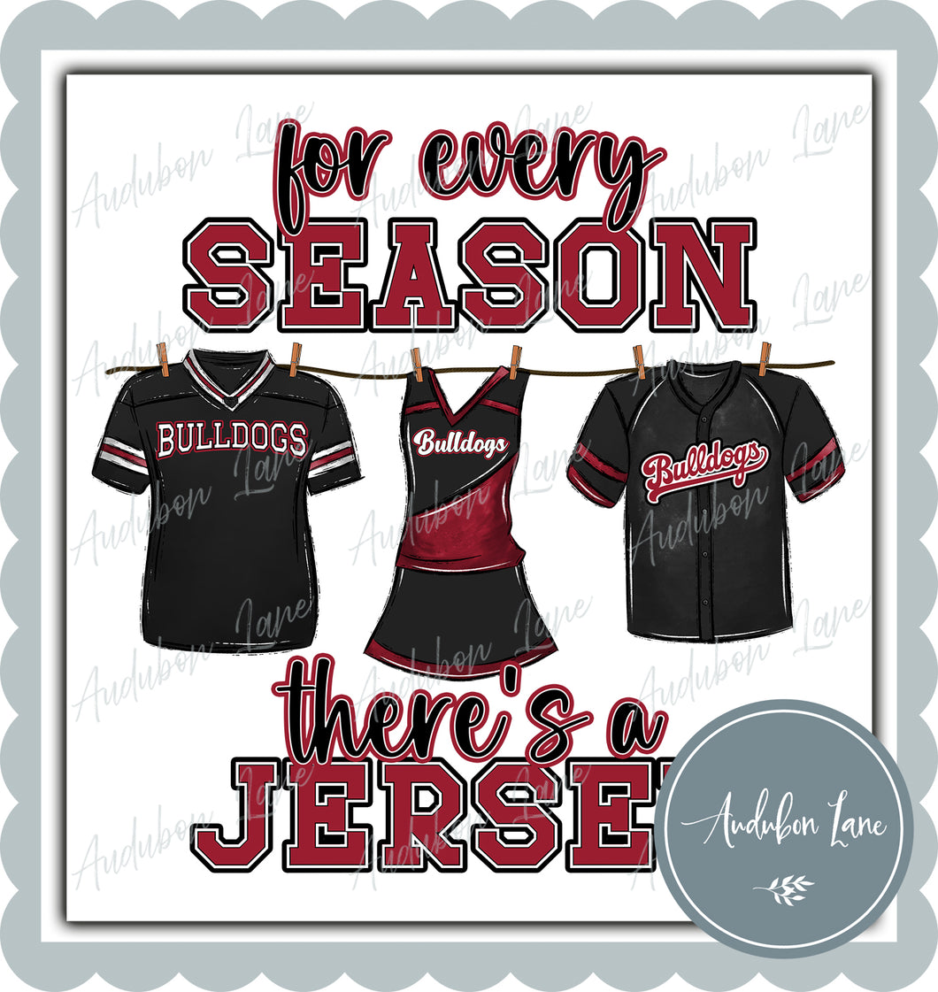 Bulldogs Maroon Jersey For Every Season with Cheer Ready to Press DTF Transfer Customs Available On Request