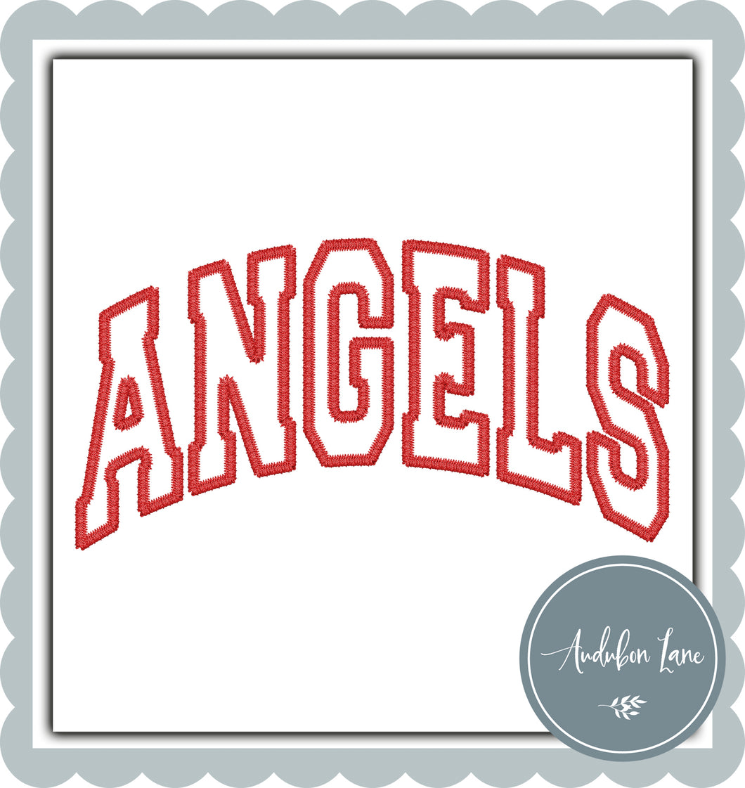 Angels Faux Red Embroidery