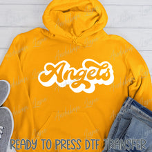 Load image into Gallery viewer, Angels Retro Outline Solid White Print Ready To Press DTF Transfer Custom Colors Available On Request
