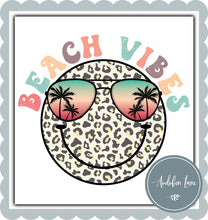 Load image into Gallery viewer, Beach Vibes Distressed Smiley Leopard Face
