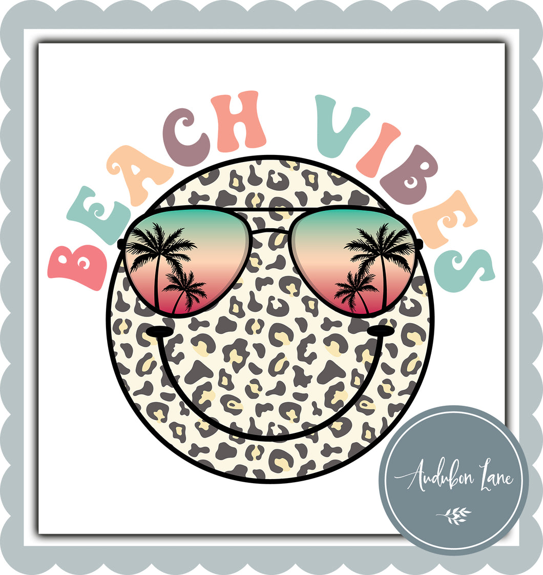 Beach Vibes Smiley Leopard Face