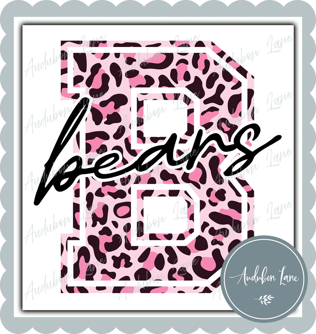 Bears Breast Cancer Awareness Pink Leopard Mascot Letter Ready to Press DTF Transfer Customs Available On Request