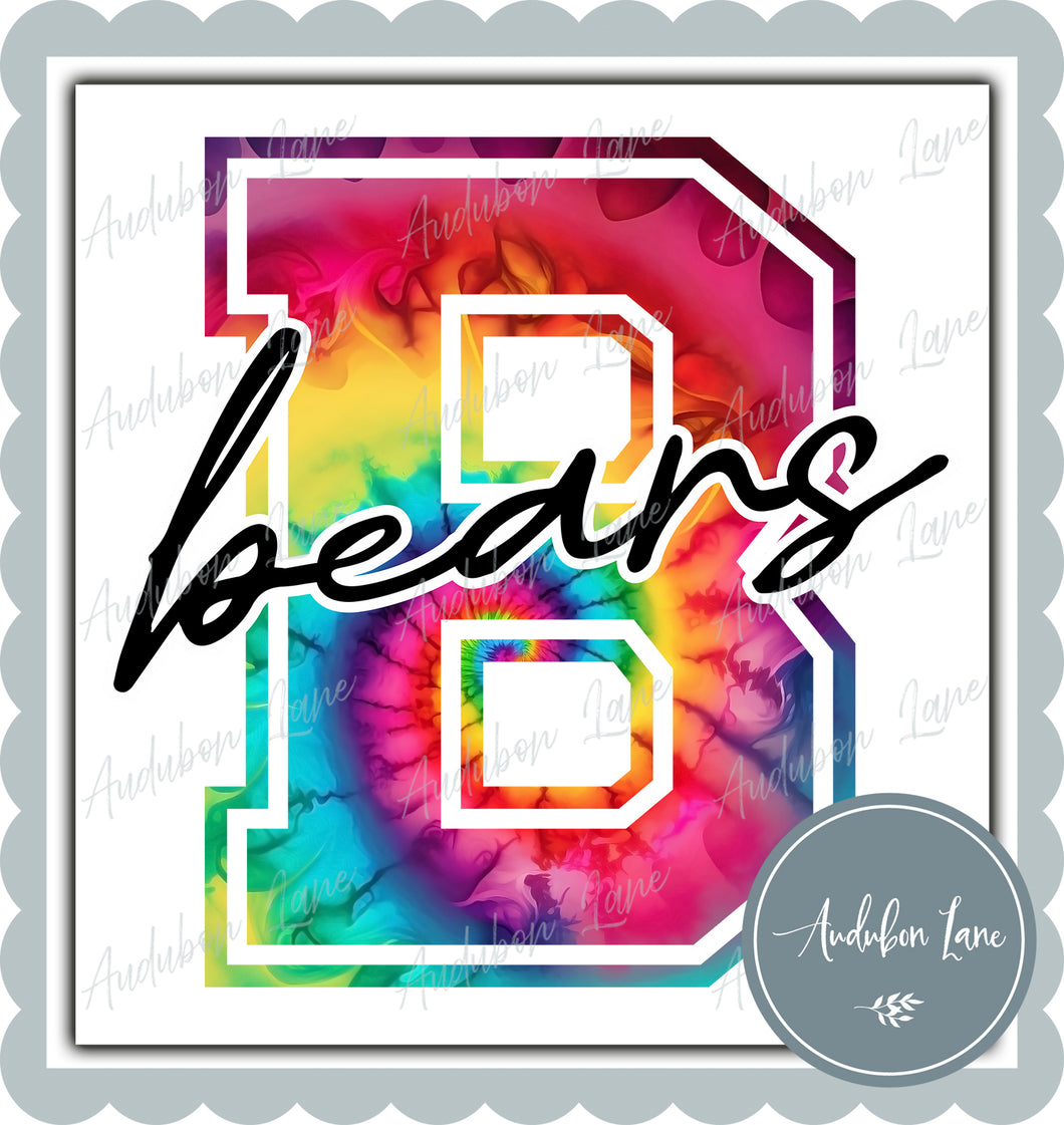 Bears Rainbow Tie Dye Mascot Letter Ready to Press DTF Transfer Customs Available On Request