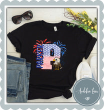 Load image into Gallery viewer, Personalized American Flag Doodle Letter With Name And Eagle
