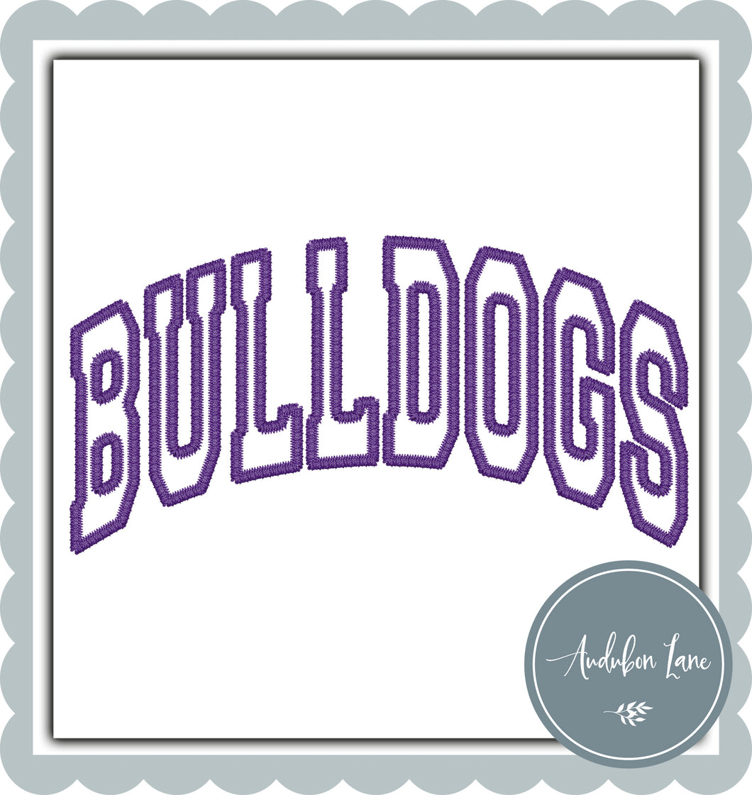 Bulldogs Faux Purple Embroidery