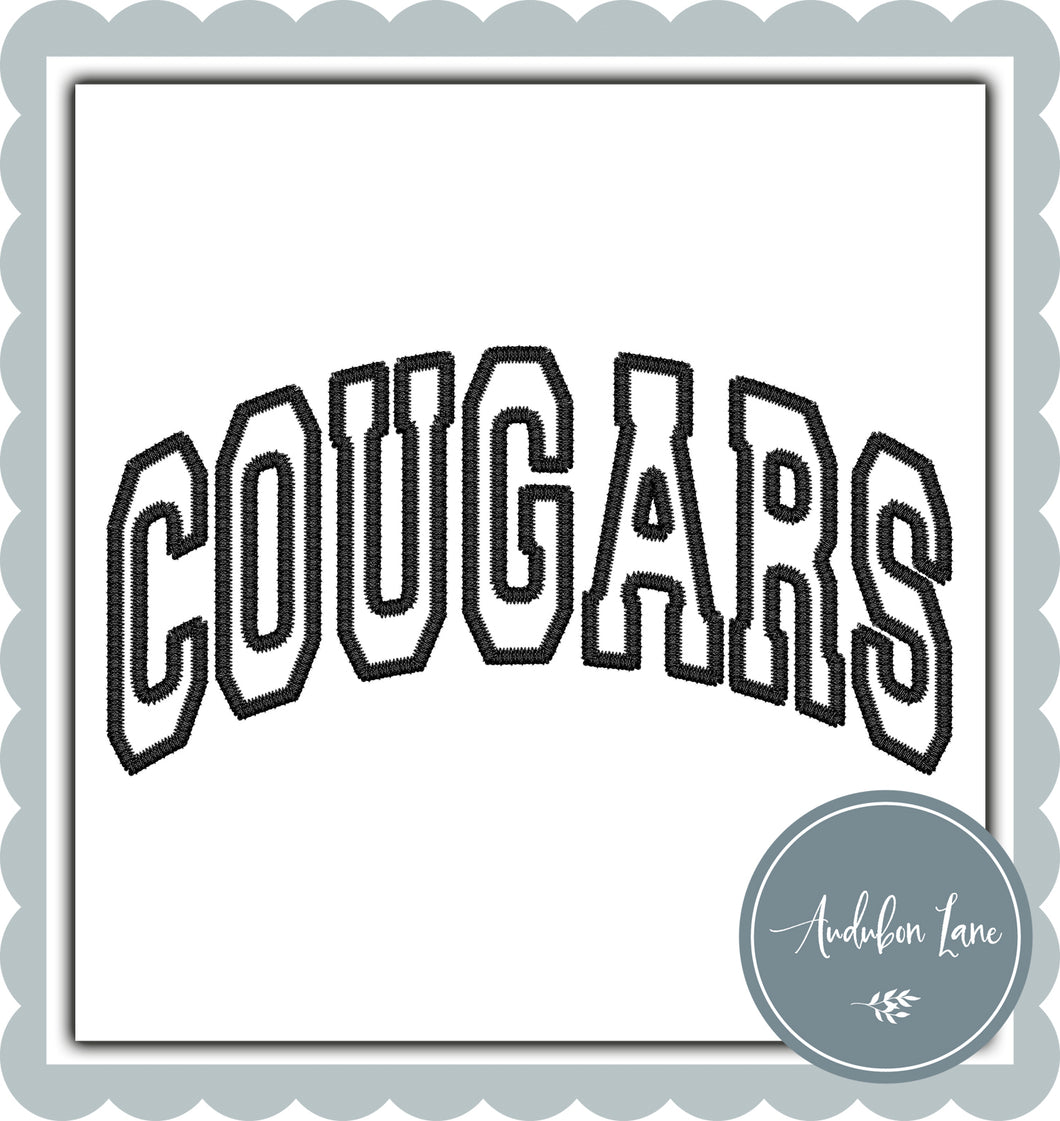 Cougars Faux Black Embroidery