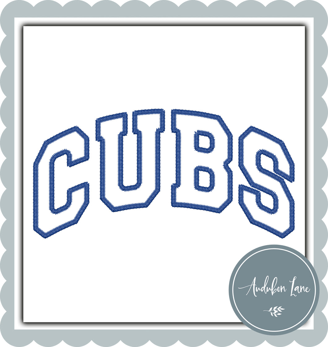 Cubs Faux Blue Embroidery