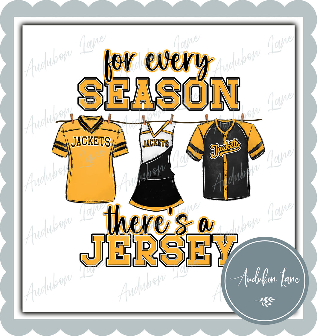 Jackets Jersey Yellow Gold and Black with Cheer For Every Season Ready to Press DTF Transfer Customs Available On Request