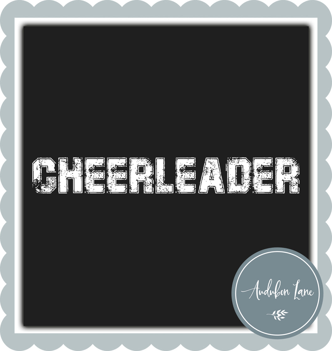 Cheerleader Distressed Varsity White Print Ready To Press DTF Transfer Custom Colors or Mascots Available On Request