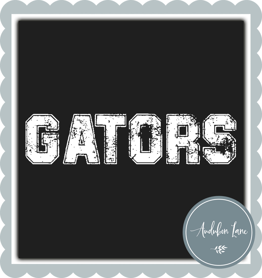 Gatos Distressed Varsity White Print Ready To Press DTF Transfer Custom Colors or Mascots Available On Request