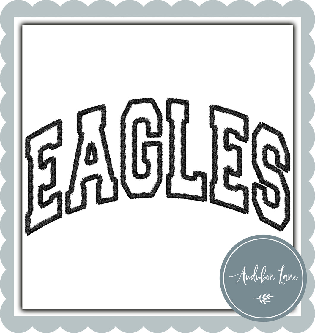 Eagles Faux Black Embroidery