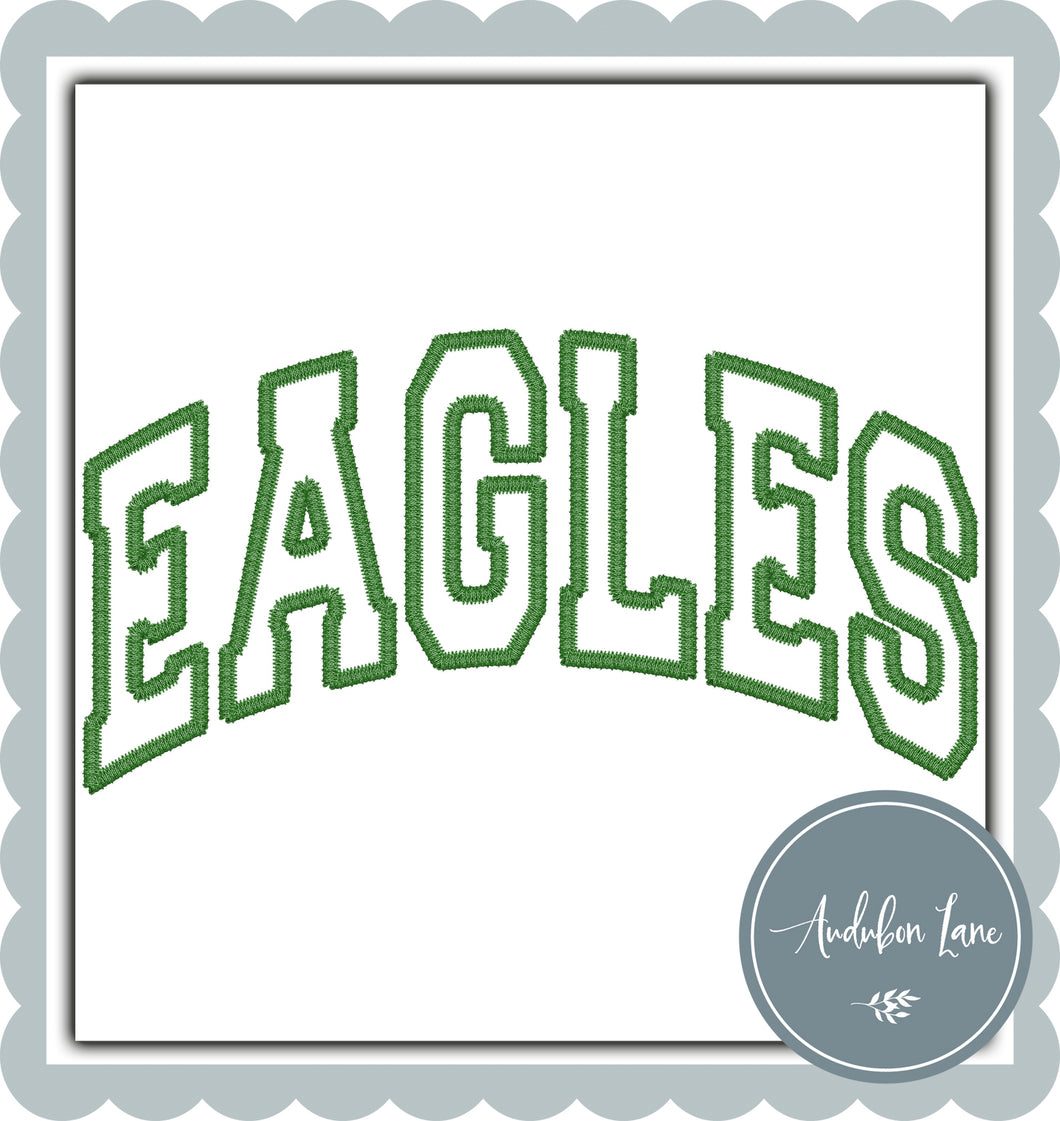 Eagles Faux Green Embroidery