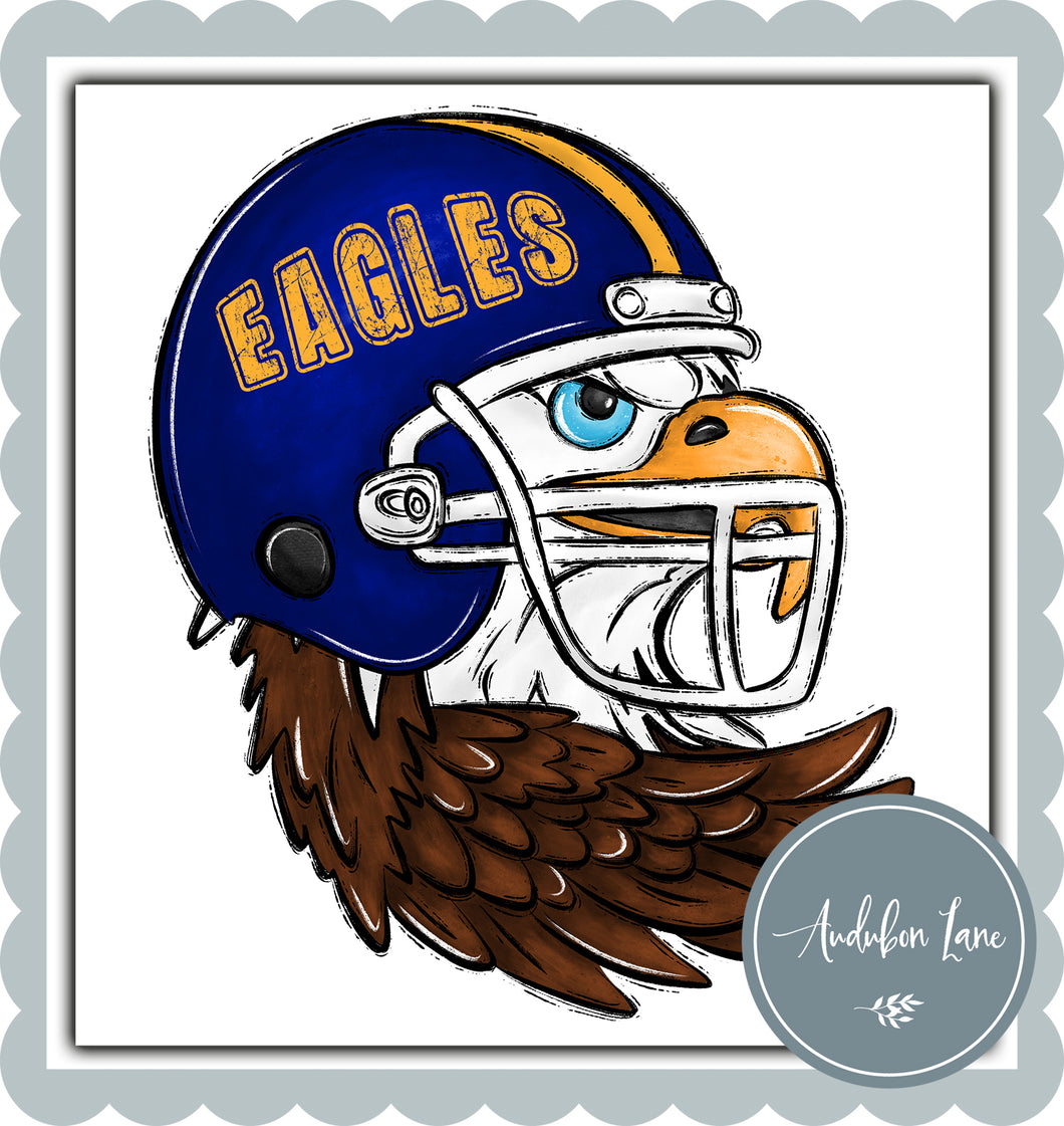 Eagles Mascot With Helmet Blue and Gold