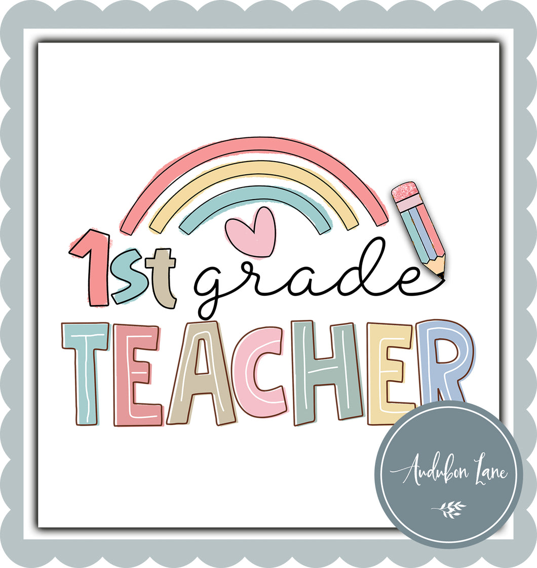 Pastel Rainbow First Grade Teacher
