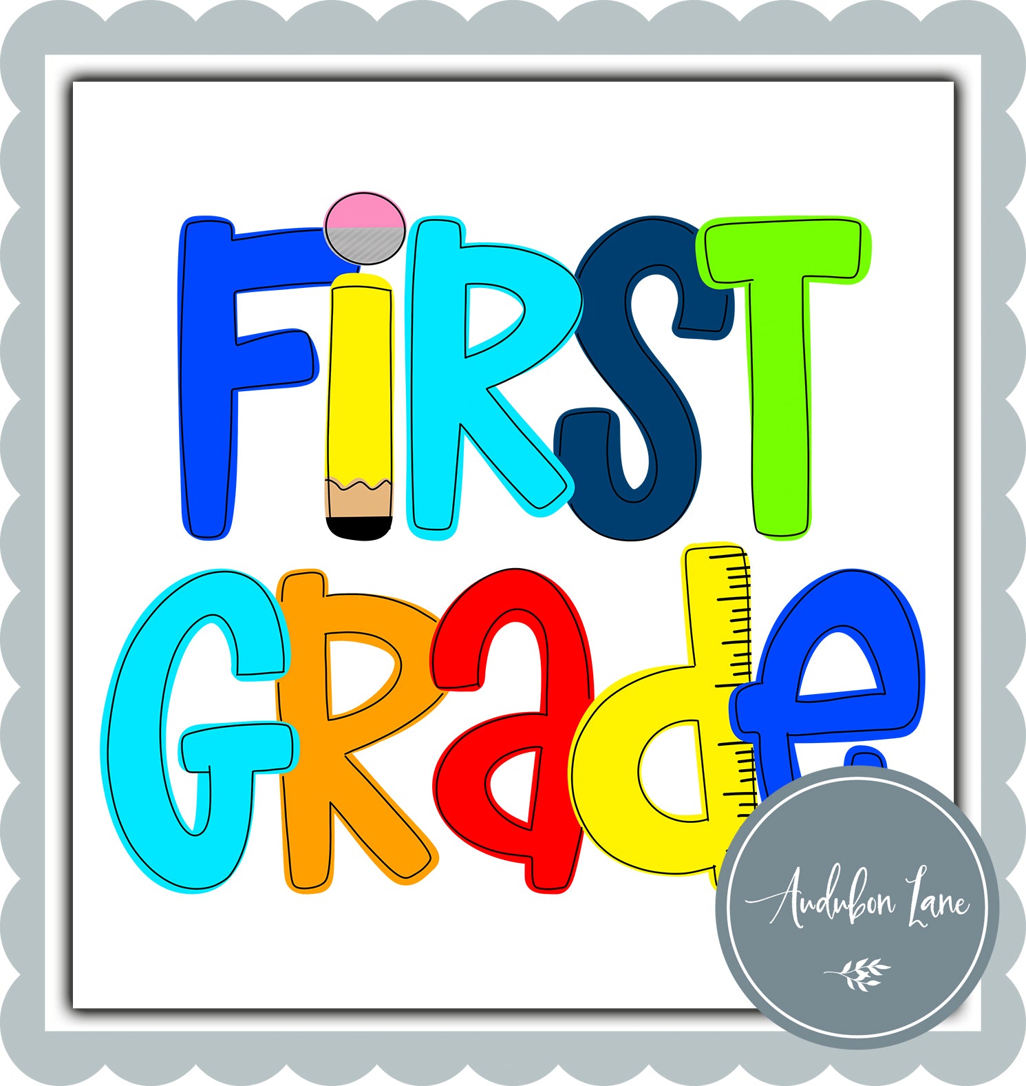 First Grade Primary School Shape Letters Ready to Press DTF Transfer C ...