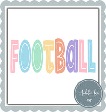 Load image into Gallery viewer, Football Split Letter Pastel Color Letters Ready To Press DTF Direct To Film Transfer
