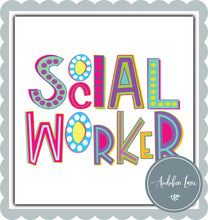 Load image into Gallery viewer, Funky Letter Social Worker

