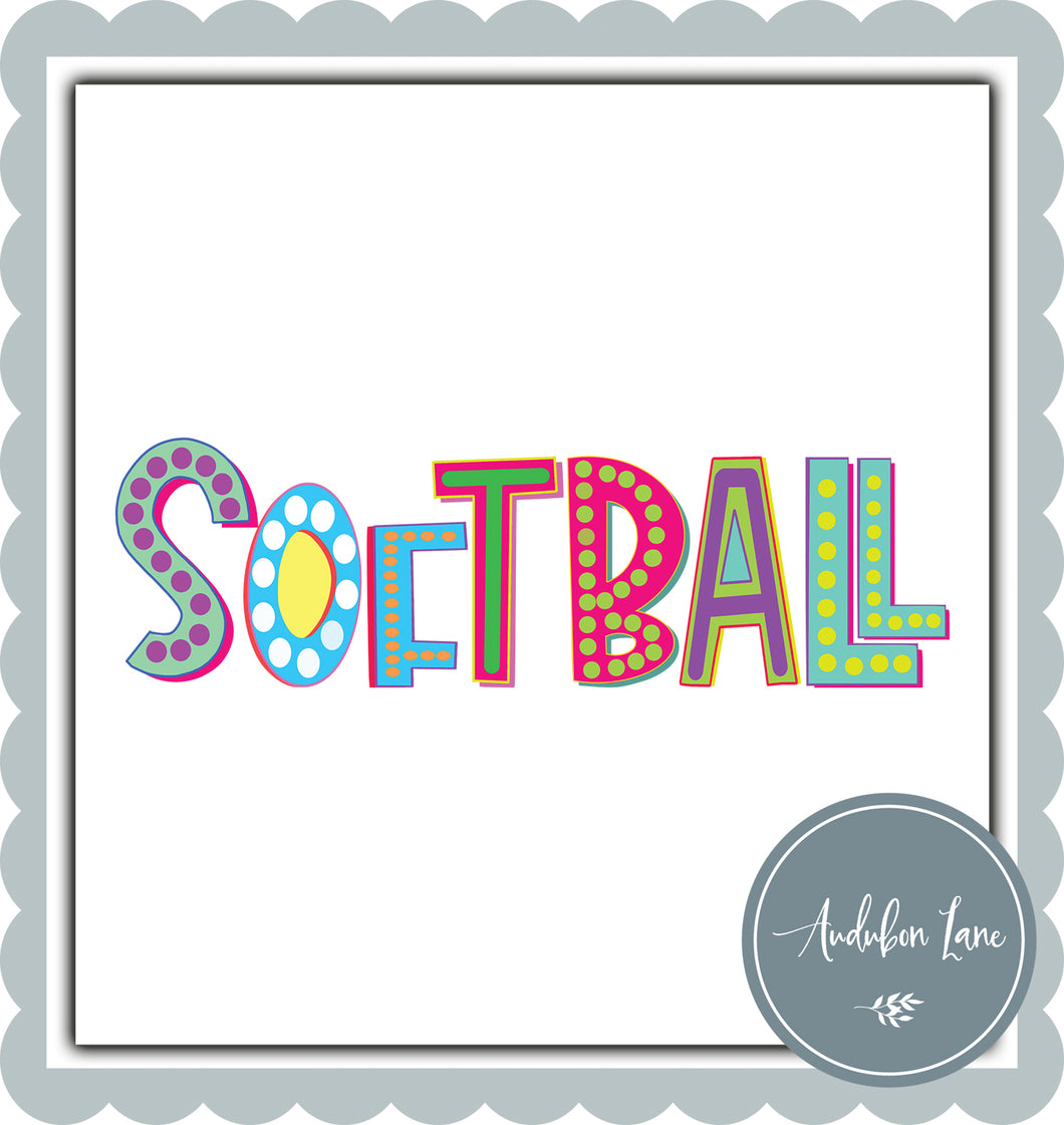 Funky Letter Softball