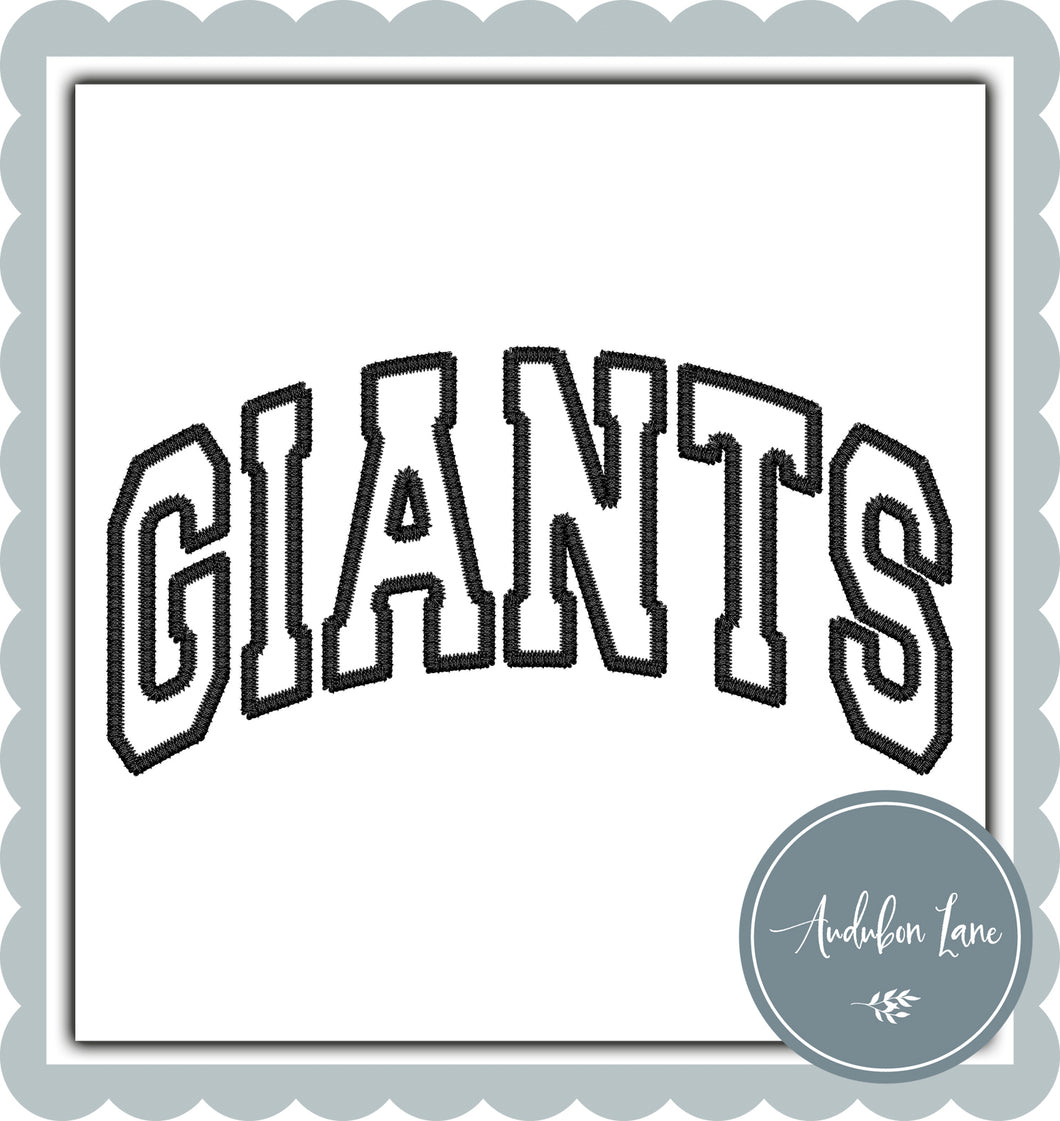 Giants Faux Black Embroidery
