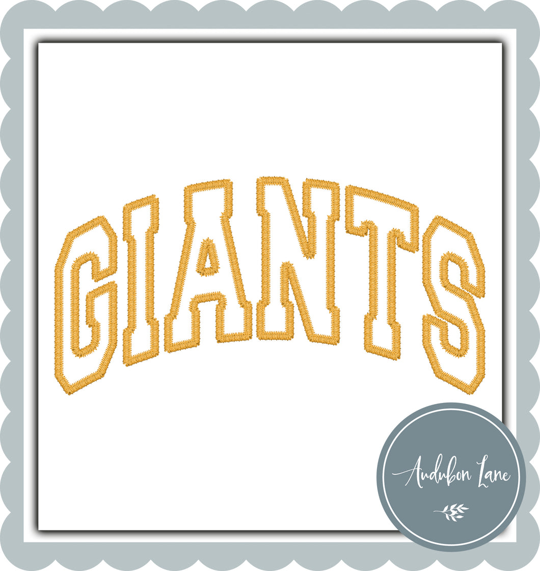 Giants Faux Yellow Gold Embroidery