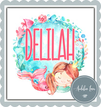 Load image into Gallery viewer, Custom Name with Watercolor Mermaid 5

