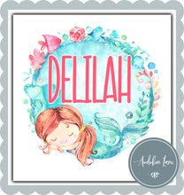 Load image into Gallery viewer, Custom Name with Watercolor Mermaid 4
