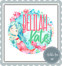 Load image into Gallery viewer, Custom Name with Watercolor Mermaid 6
