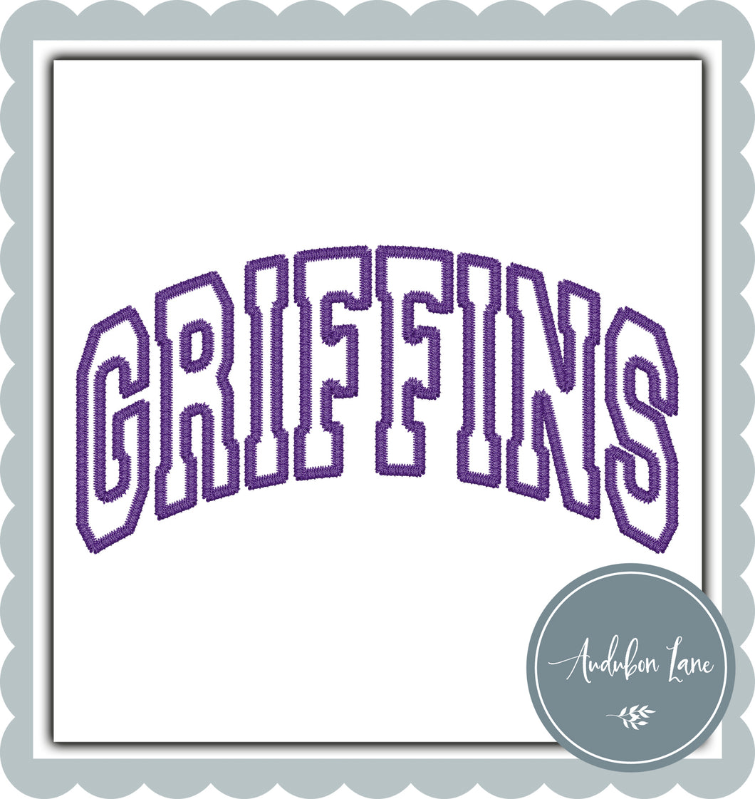 Griffins Faux Purple Embroidery