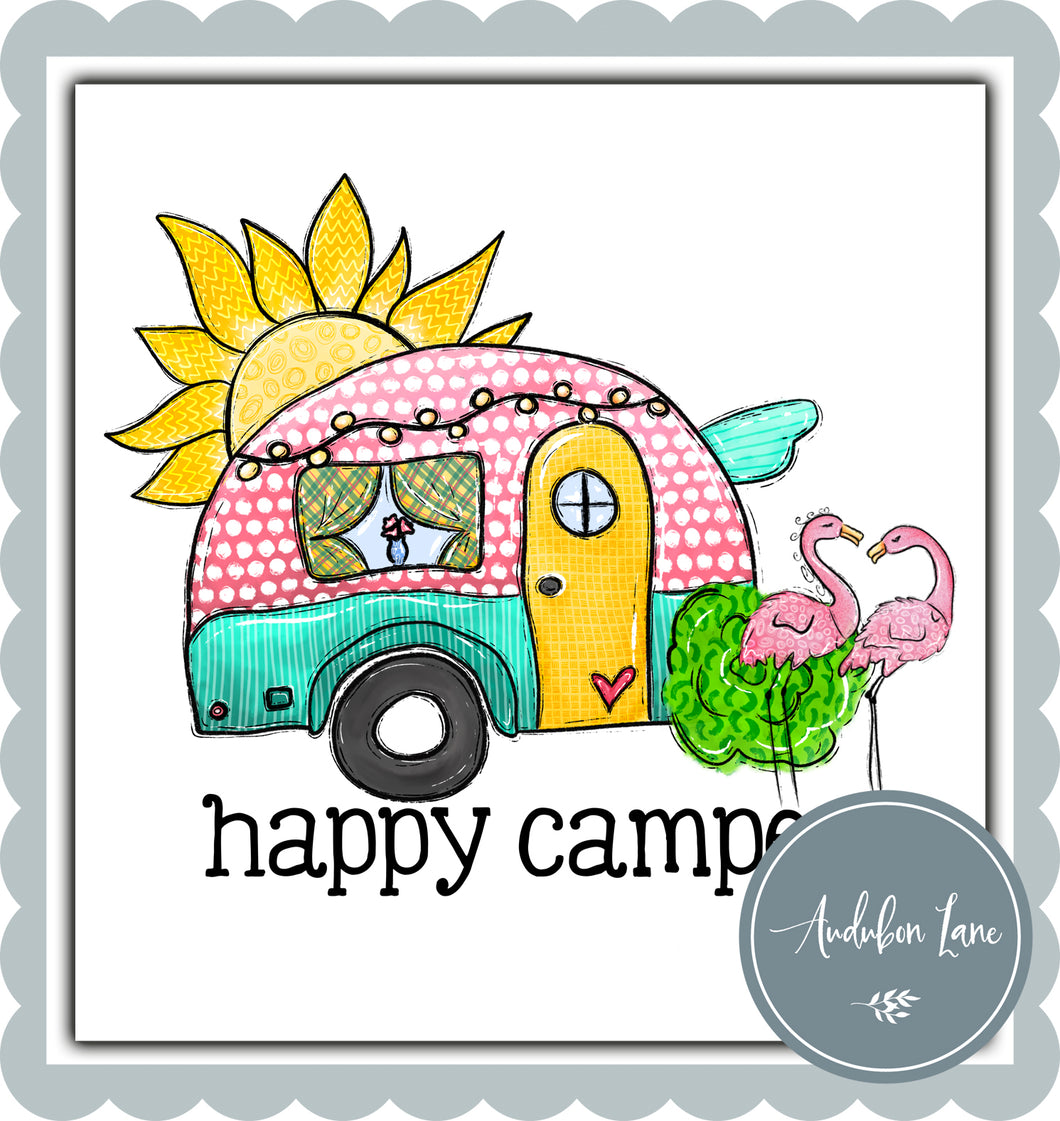 Happy Camper Flamingos