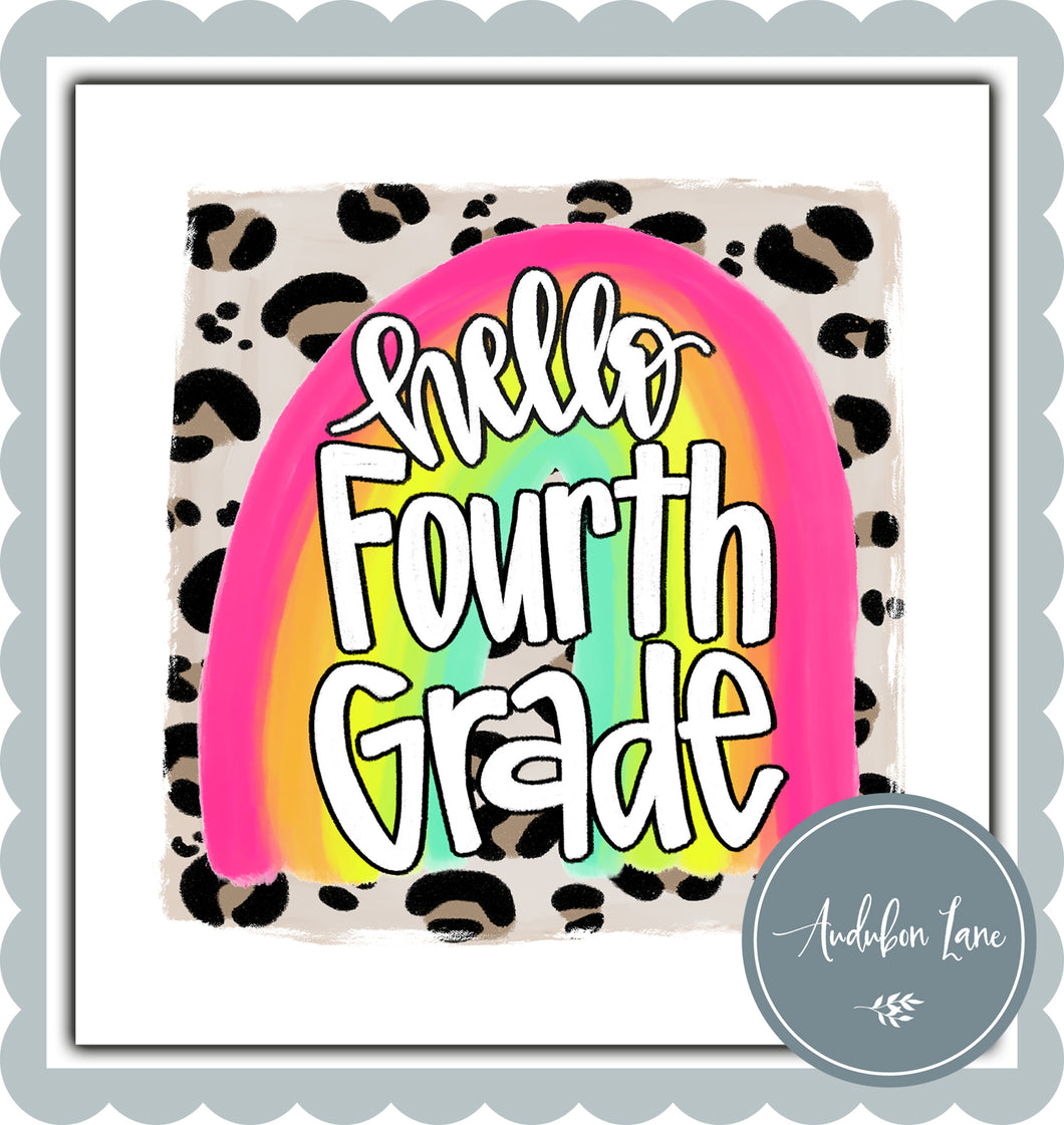 Hello Fourth Grade Rainbow Leopard Student