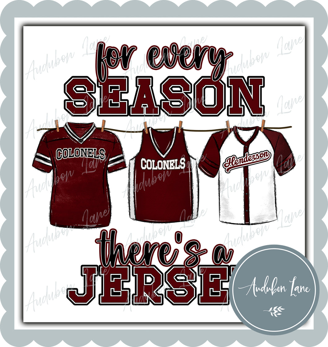 Colonels Jersey Maroon and Grey For Every Season Ready to Press DTF Transfer Customs Available On Request
