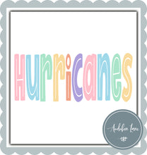 Load image into Gallery viewer, Hurricanes Split Letter Pastel Color Mascot Ready To Press DTF Direct To Film Transfer
