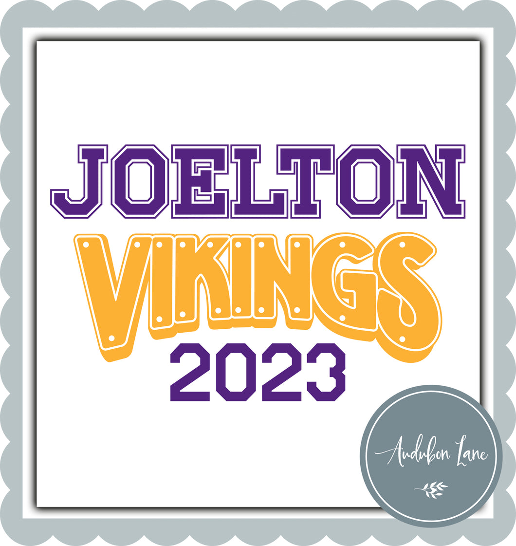 Joelton Vikings 2023 Purple and Yellow Gold Print Ready To Press DTF Direct To Film Transfer