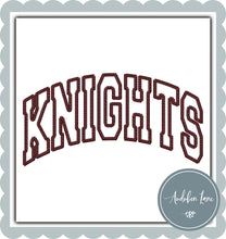 Load image into Gallery viewer, Knights Faux Maroon Arched Embroidery
