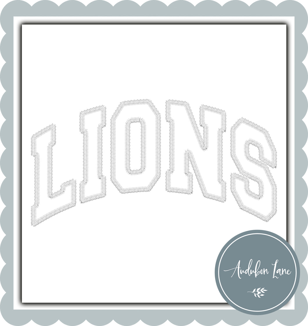 Lions Faux White Embroidery