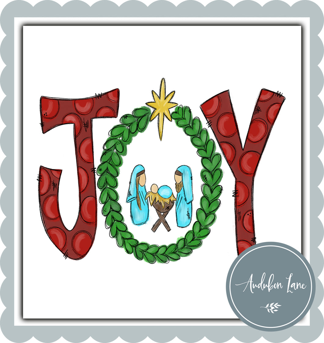 Manger Christmas Joy Wreath