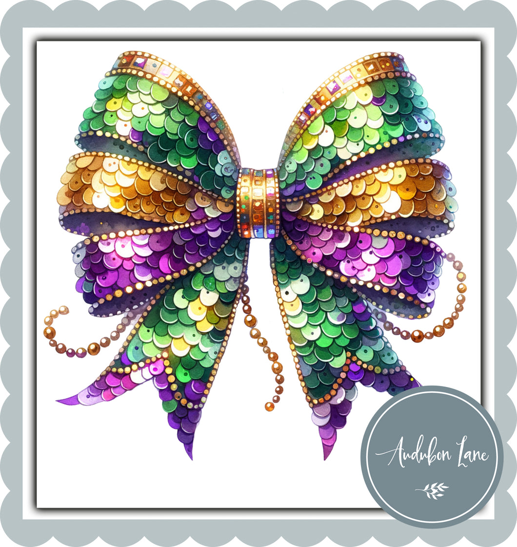 Mardi Gras Sequin Bow