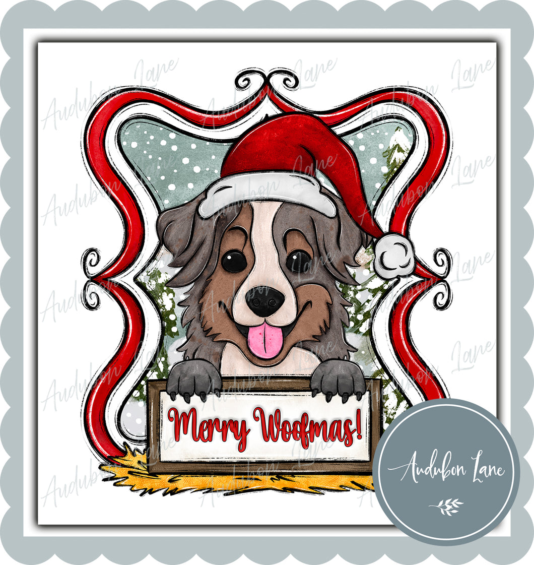 Merry Woofmas Aussie Print Ready To Press DTF Transfer