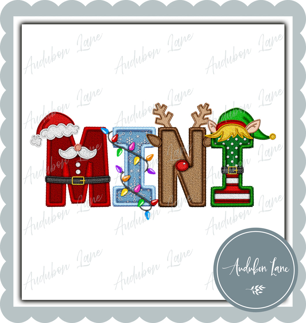 Mini Boy Christmas Faux Embroidery Print Ready To Press DTF Transfer Custom Requests Available