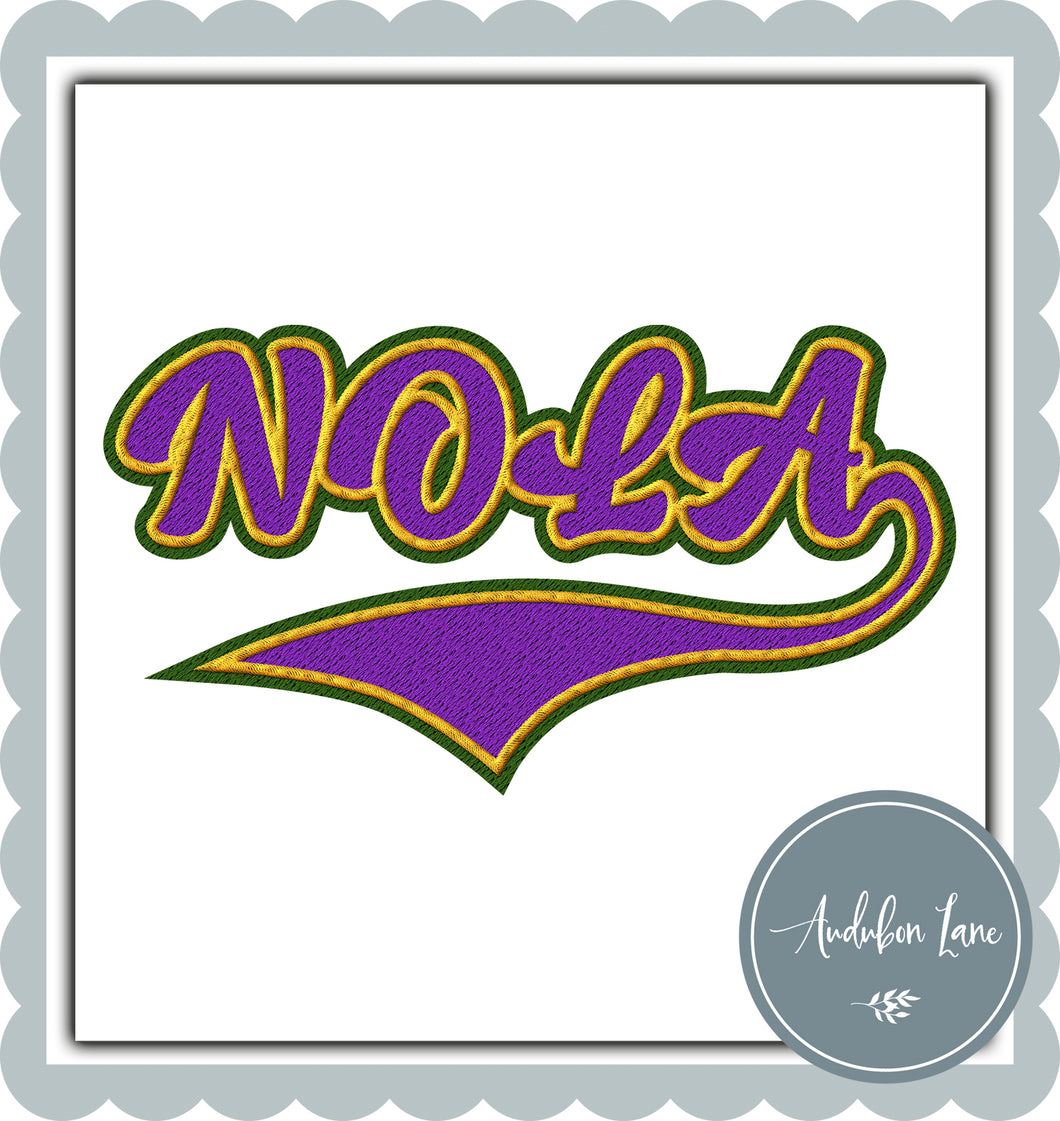 NOLA Faux Purple and Yellow and Green Embroidery Patch Customs Available On Request