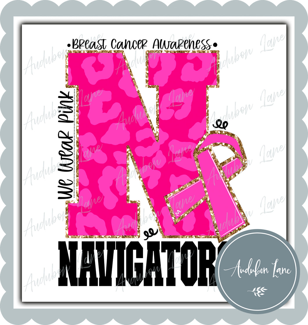 Navigators Breast Cancer Awareness We Wear Pink Team Mascot Letter Ready to Press DTF Transfer