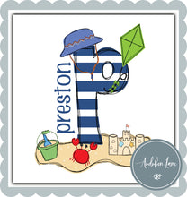 Load image into Gallery viewer, Personalized Navy Beach Letter
