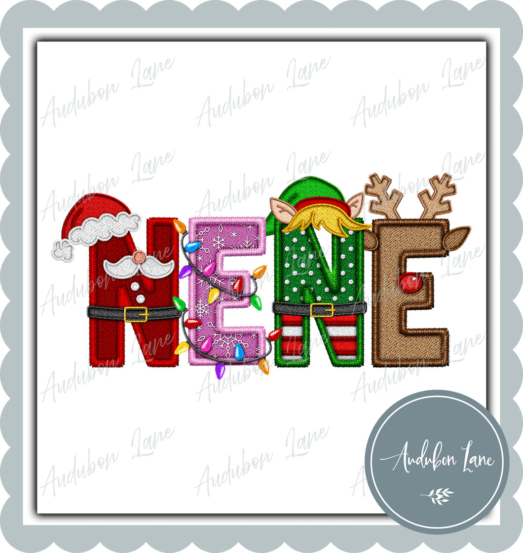 Nene Christmas Faux Embroidery Print Ready To Press DTF Transfer Custom Requests Available