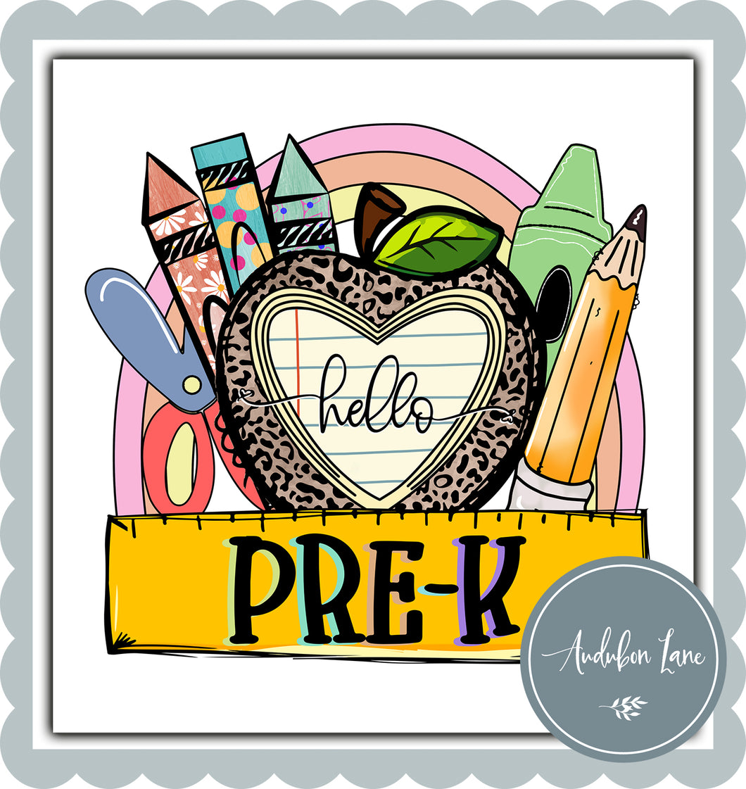 Copy of Hello PreK Rainbow Leopard School Supplies Student