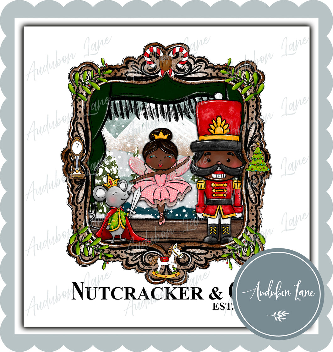 Nutcracker And Co Magical Scene Cocoa With Black Lettering Print Ready To Press DTF Transfer
